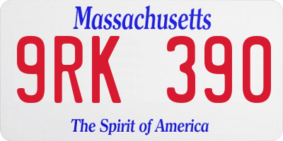 MA license plate 9RK390