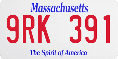 MA license plate 9RK391
