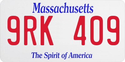 MA license plate 9RK409
