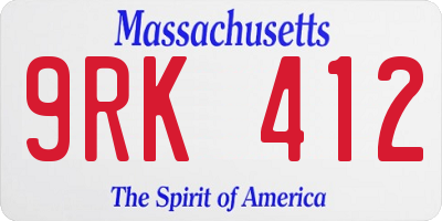 MA license plate 9RK412