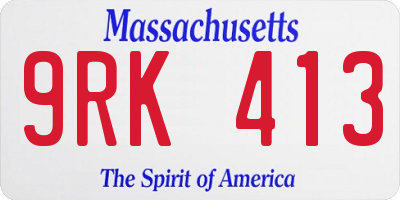 MA license plate 9RK413