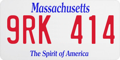 MA license plate 9RK414
