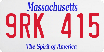 MA license plate 9RK415