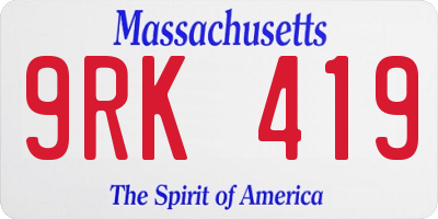 MA license plate 9RK419