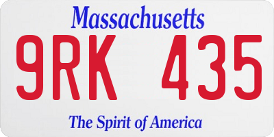 MA license plate 9RK435