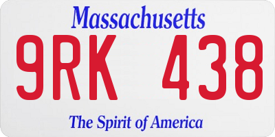 MA license plate 9RK438