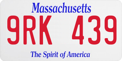 MA license plate 9RK439