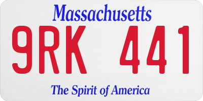 MA license plate 9RK441