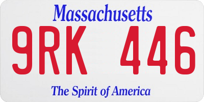 MA license plate 9RK446
