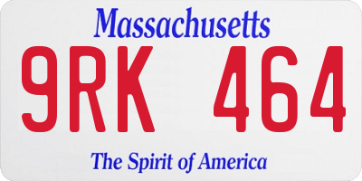 MA license plate 9RK464