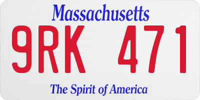 MA license plate 9RK471