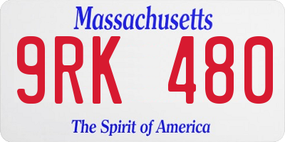 MA license plate 9RK480