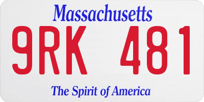 MA license plate 9RK481