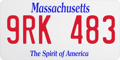 MA license plate 9RK483