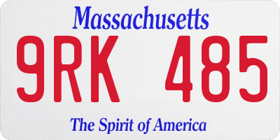 MA license plate 9RK485