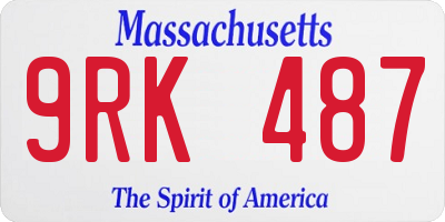 MA license plate 9RK487