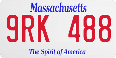 MA license plate 9RK488