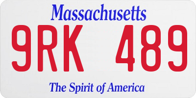 MA license plate 9RK489