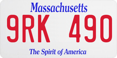 MA license plate 9RK490