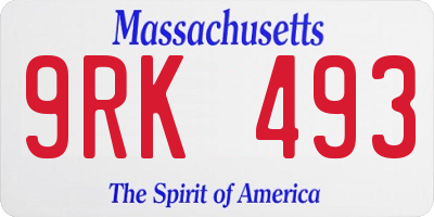 MA license plate 9RK493