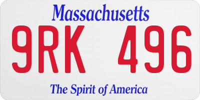 MA license plate 9RK496