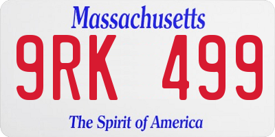 MA license plate 9RK499