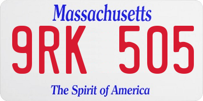 MA license plate 9RK505