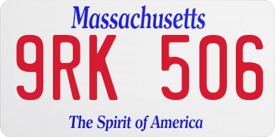 MA license plate 9RK506
