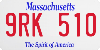 MA license plate 9RK510