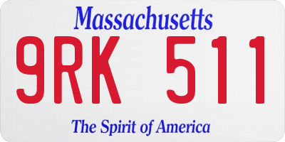 MA license plate 9RK511