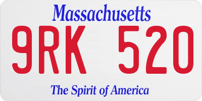 MA license plate 9RK520