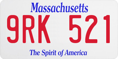 MA license plate 9RK521