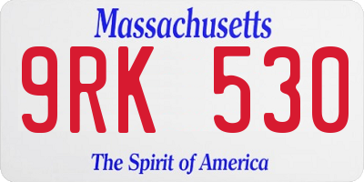 MA license plate 9RK530