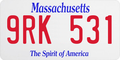 MA license plate 9RK531