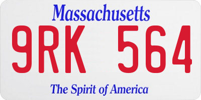 MA license plate 9RK564