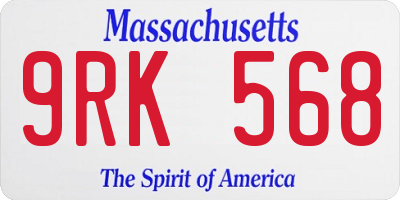 MA license plate 9RK568