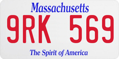 MA license plate 9RK569