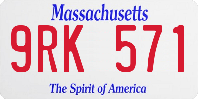 MA license plate 9RK571