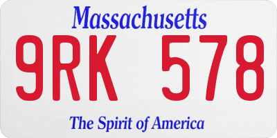 MA license plate 9RK578