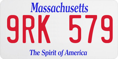 MA license plate 9RK579