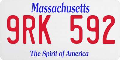 MA license plate 9RK592