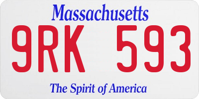 MA license plate 9RK593