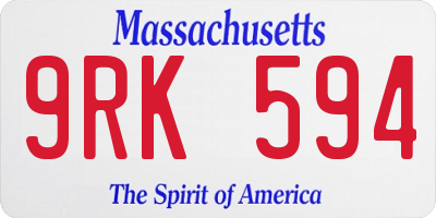 MA license plate 9RK594