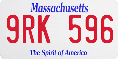 MA license plate 9RK596
