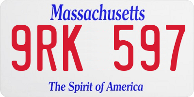 MA license plate 9RK597