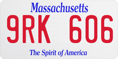 MA license plate 9RK606