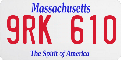 MA license plate 9RK610