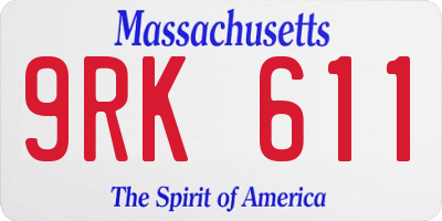 MA license plate 9RK611