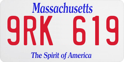MA license plate 9RK619
