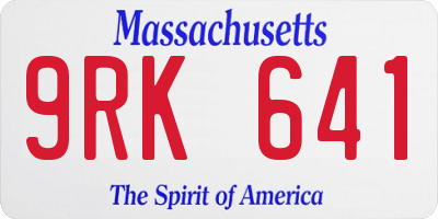 MA license plate 9RK641
